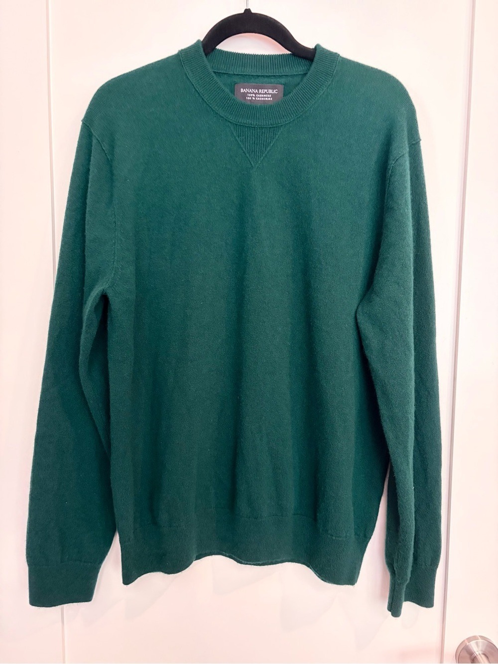 Banana Republic 100% Cashmere Crewneck Sweater Green XL Tall